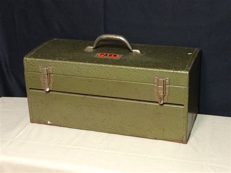 green metal tool box with tray|Green Metal Tool Box .